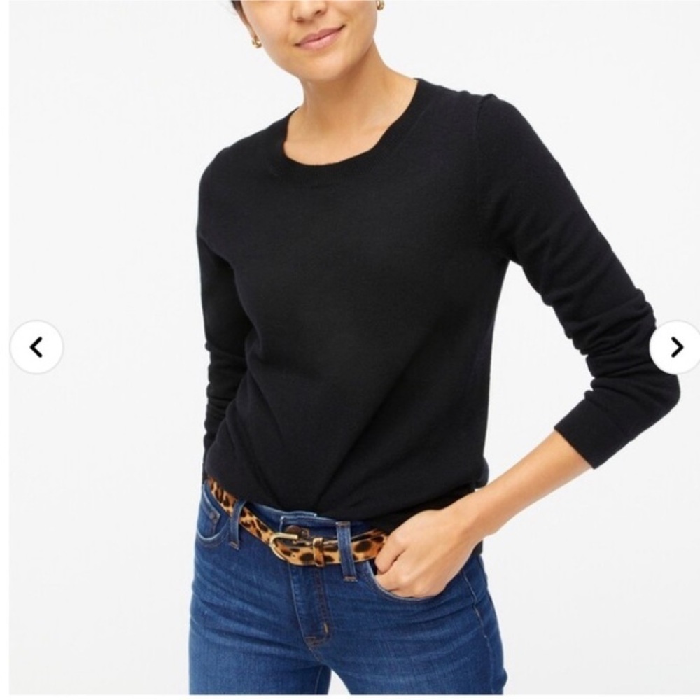 J. Crew Factory Women's Size XS Sawyer‎ Sweater Crewneck Black Merino Wool E0022